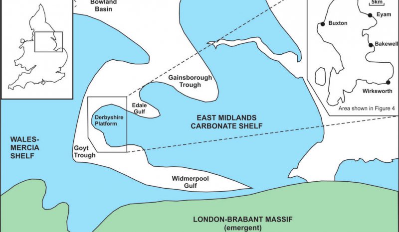 Asbian palaeogeography of the East Midlands carbonate shelf, Derbyshire