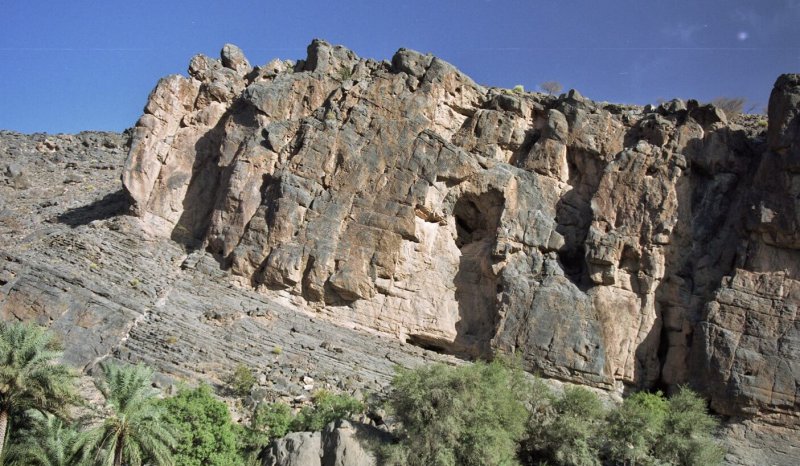 Natih A Formation at the entrance to Wadi Nakhr, Oman