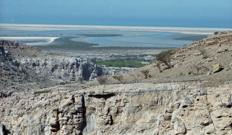 View from Wadi Rahabah West towards Arabian Gulf