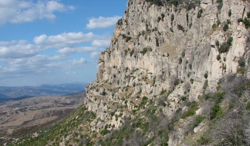 Middle Jurassic dolomites overlying the Variscan basement; Supramonte, eastern Sardinia