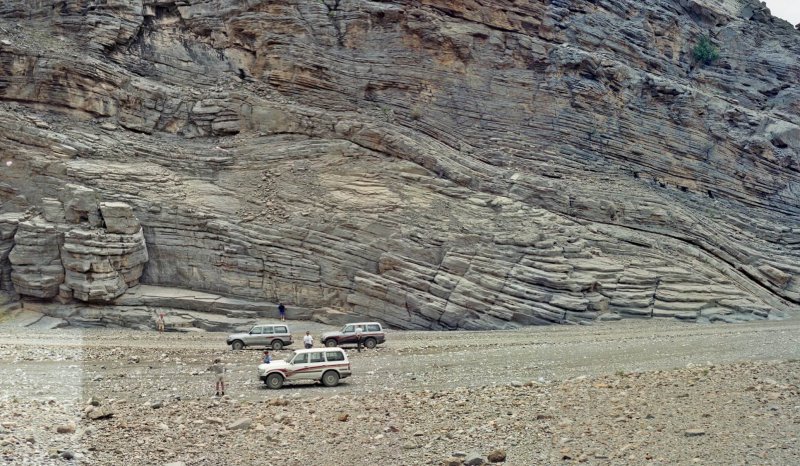 Synsedimetary glide planes in Lower Cretaceous slope deposits, Wadi Idhn