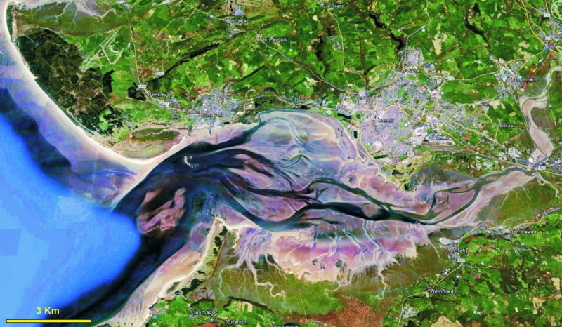 Loughor Bay satellite image