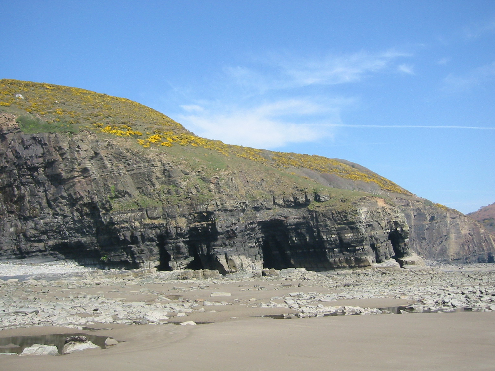 Namurian Middle Shale overlain by Upper Sanstone Group, Telpyn Point, S Wales
