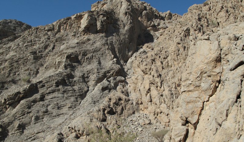 Jurassic onlap of Norian forereef talus, Wadi Ausaq