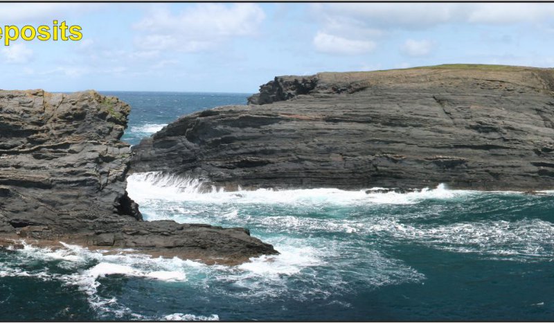 Unstable slope system slumps and glide planes, form a slope healing phase associated with synsedimentary faulting, Clare Basin, West of Ireland